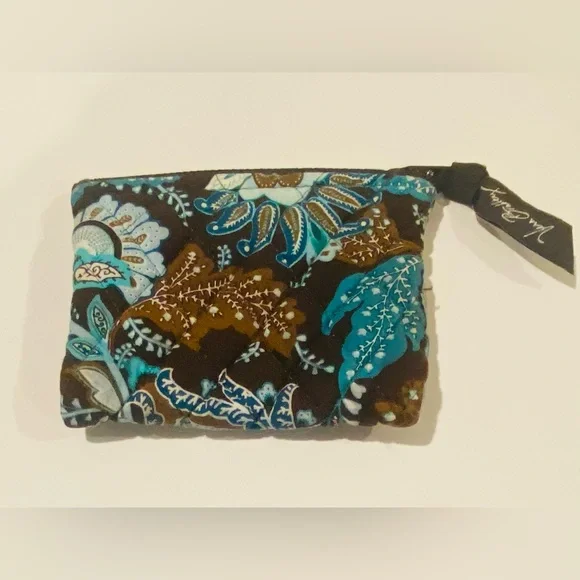 Vera Bradley Blue and Brown Patterned  Cottagecore Boho Clutch Earthy Hippie - Picture 2 of 3